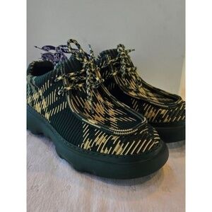 NIB Burberry Creeper Check Woven Derby Shoes Primrose Ip Check Green Size 40